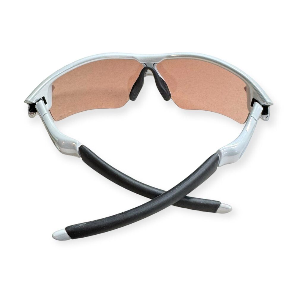 Oakley‎ Radar Path Sunglasses White Chrome/Orange Iridium Lens Sport Wrap Rare - Picture 5 of 10